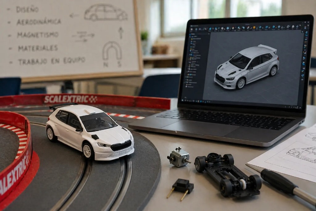 Diseño CAD, pista y fases del proyecto Scalextric Academy